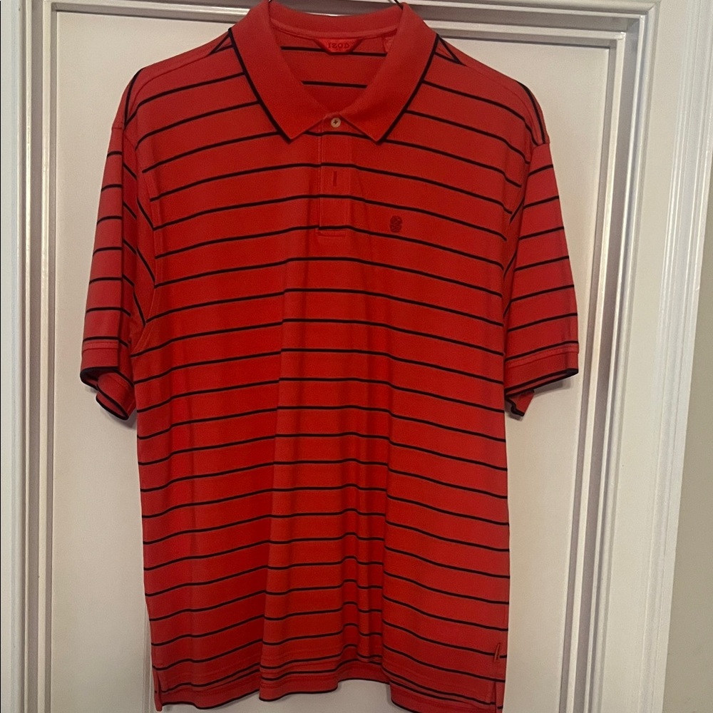 2X Izod Orange Striped Polo Shirt